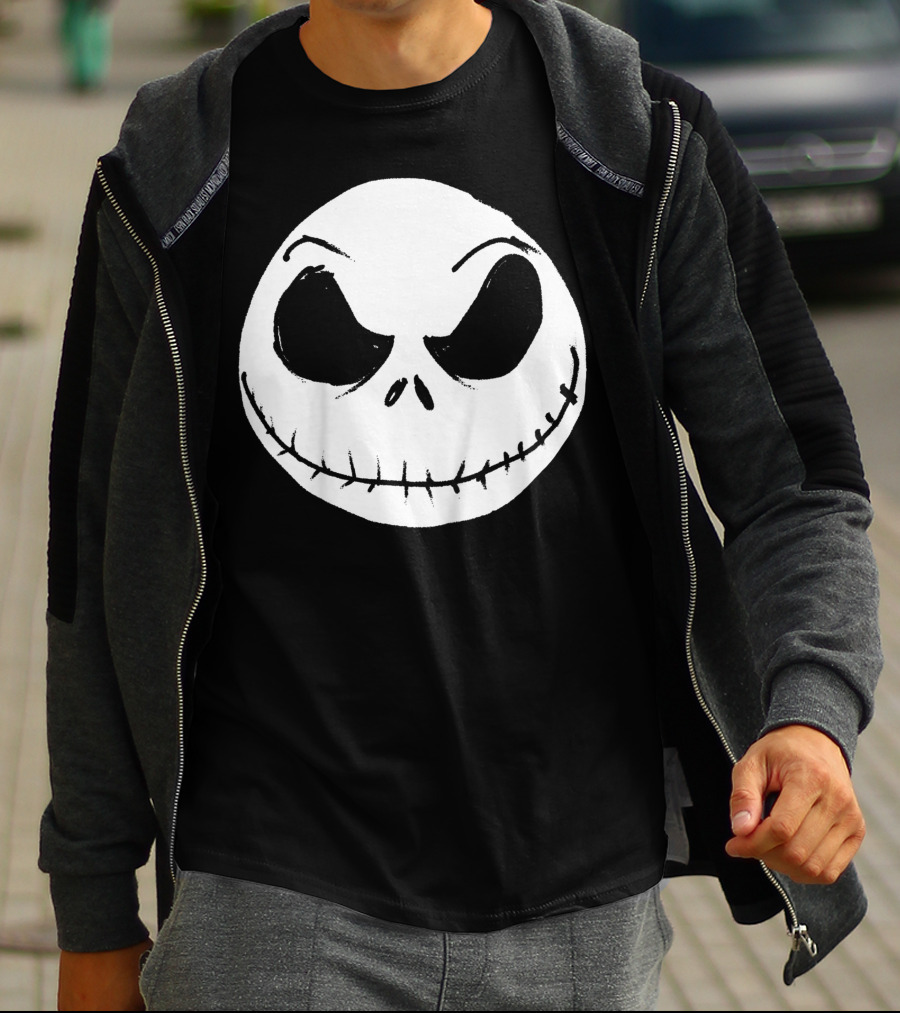 The Nightmare Before Christmas Jack Skellington Face Iconic Grinning Expression T-Shirt