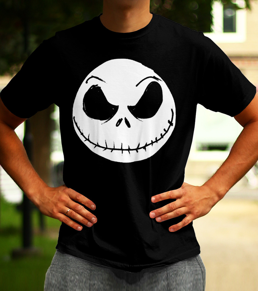 The Nightmare Before Christmas Jack Skellington Face Iconic Grinning Expression T-Shirt