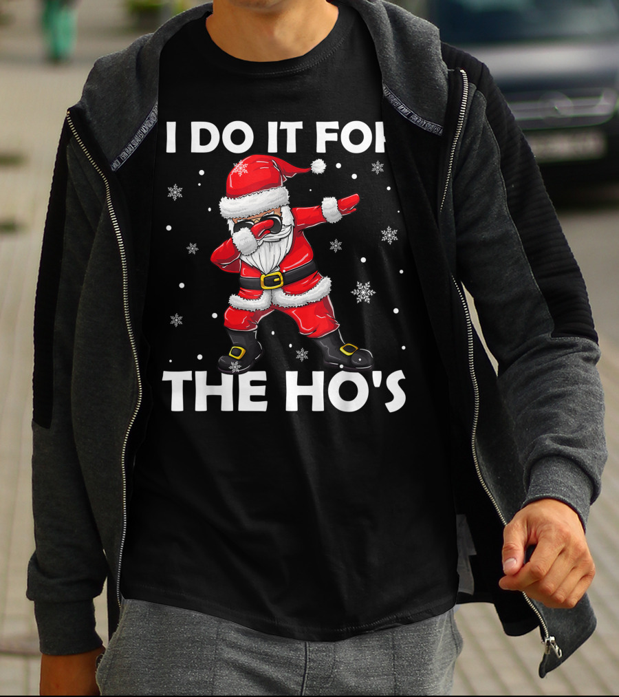 I Do It For The Hos Dabbing Santa Claus Snowflakes T-Shirt