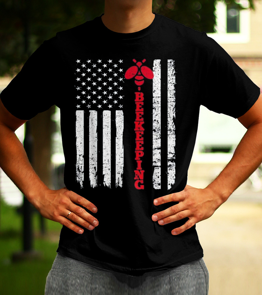 American Flag Beekeeping USA Bee T-Shirt