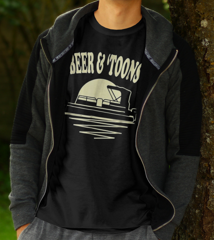 Beer And Toons Pontoon Boat Lake Adventure T-Shirt