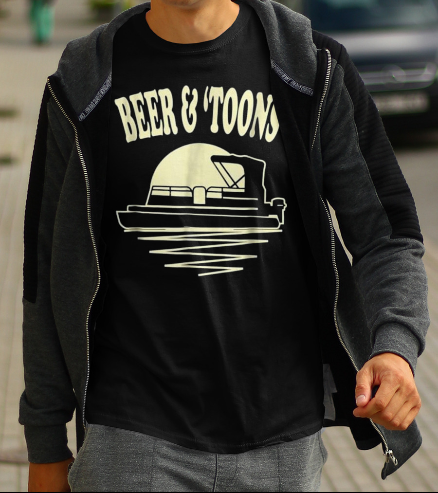 Beer And Toons Pontoon Boat Lake Adventure T-Shirt