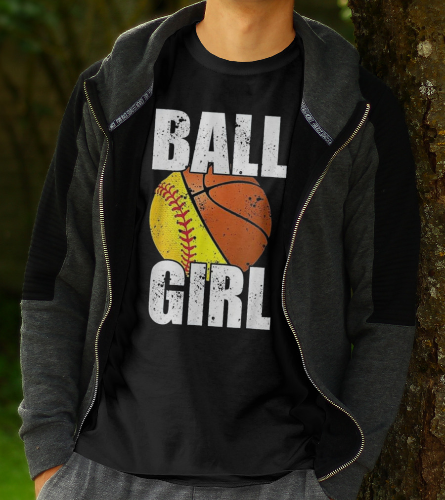 Ball Girl Funny Basketball Softball Cute Cool T-Shirt