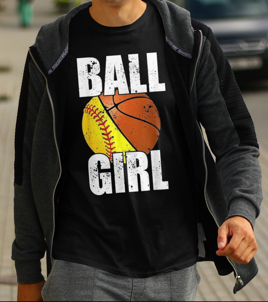 Ball Girl Funny Basketball Softball Cute Cool T-Shirt
