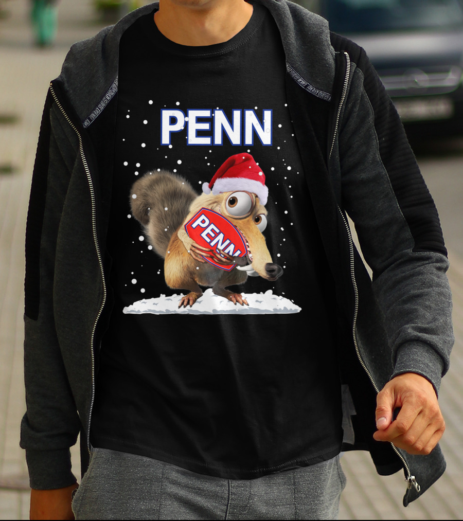 PENN Santa Hat Squirrel With Snowflakes T-Shirt