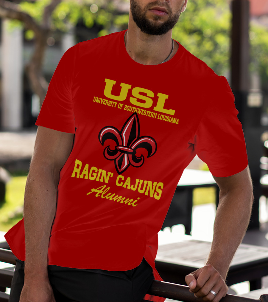 USL University Of Southwestern Louisiana Ragin' Cajuns Alumni Fleur-de-Lis T-Shirt