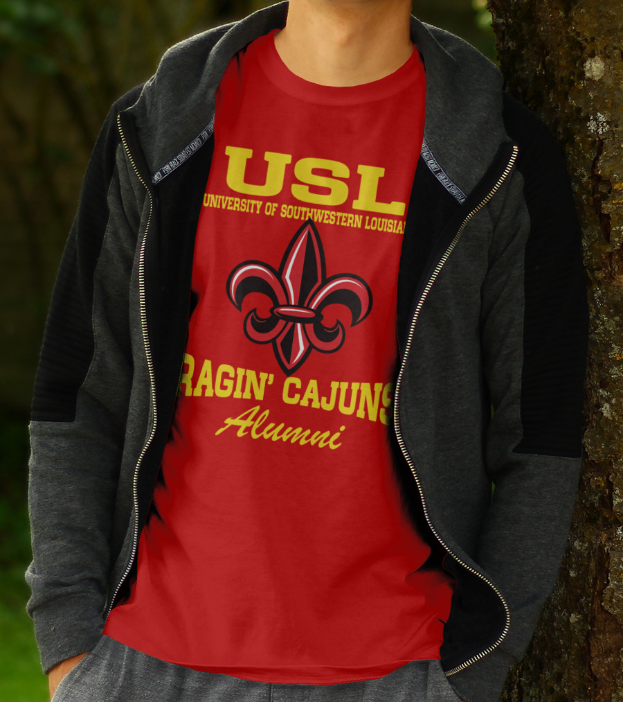 USL University Of Southwestern Louisiana Ragin' Cajuns Alumni Fleur-de-Lis T-Shirt