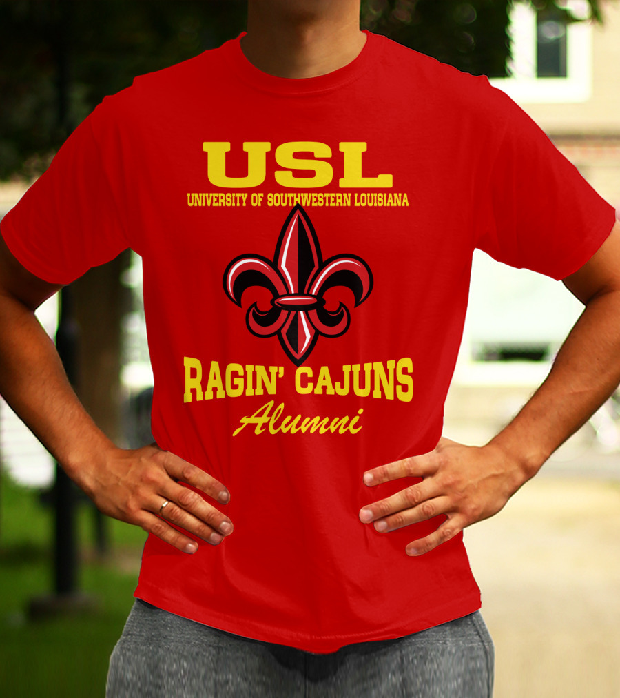 USL University Of Southwestern Louisiana Ragin' Cajuns Alumni Fleur-de-Lis T-Shirt