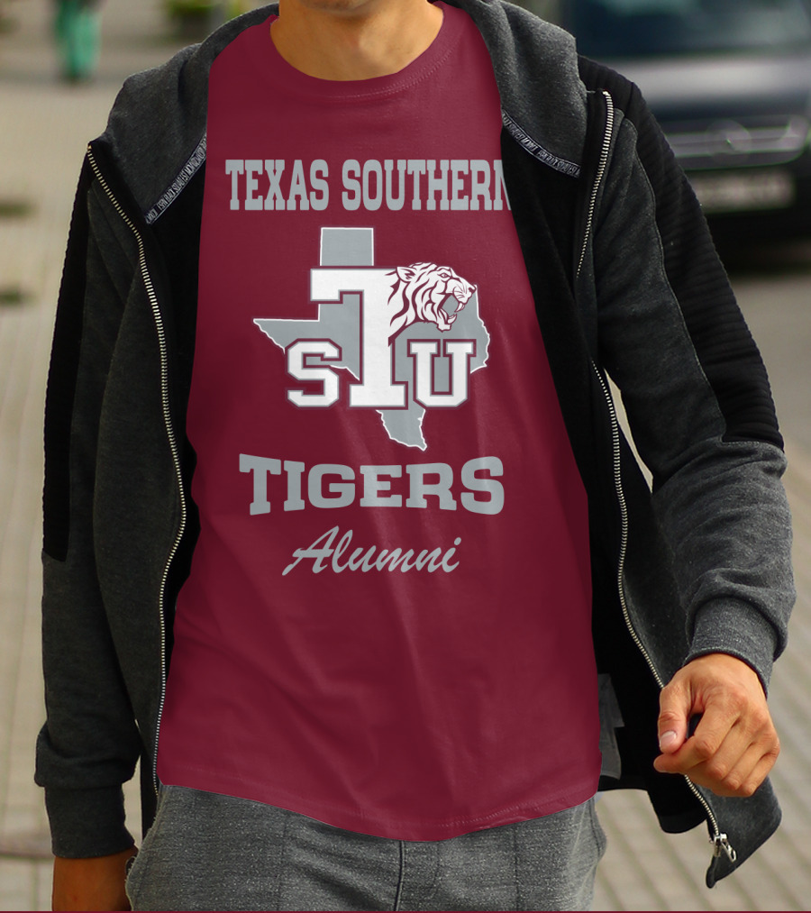 Texas Southern Tigers TSU Alumni Texas Outline T-Shirt