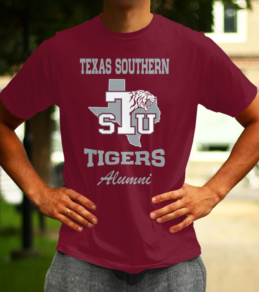 Texas Southern Tigers TSU Alumni Texas Outline T-Shirt