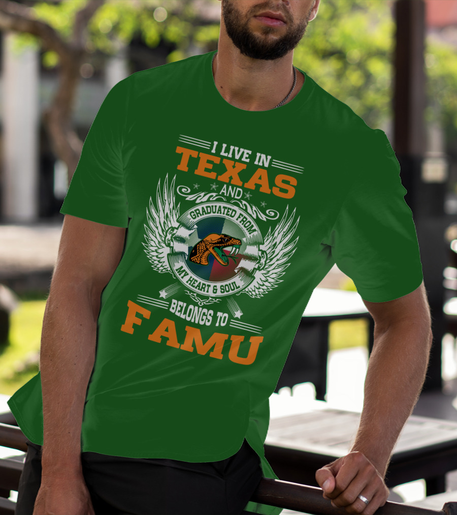 I Live In Texas And Graduated From My Heart And Soul Belongs To FAMU T-Shirt