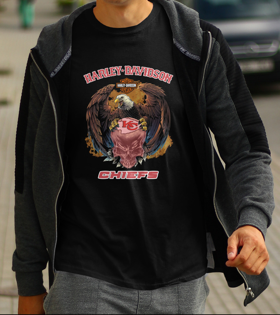Harley Davidson Motor Cycles Chiefs Kc Eagle T-Shirt