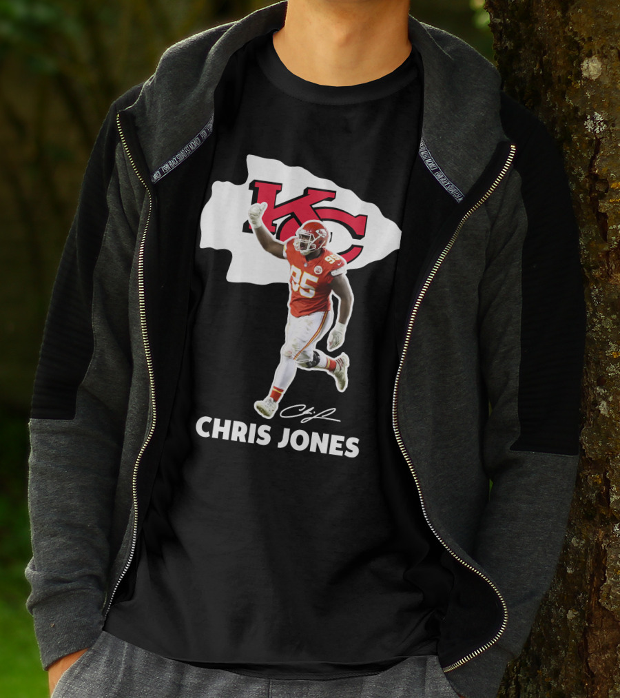 Chris Jones KC Chiefs Player 95 Signature T-Shirt