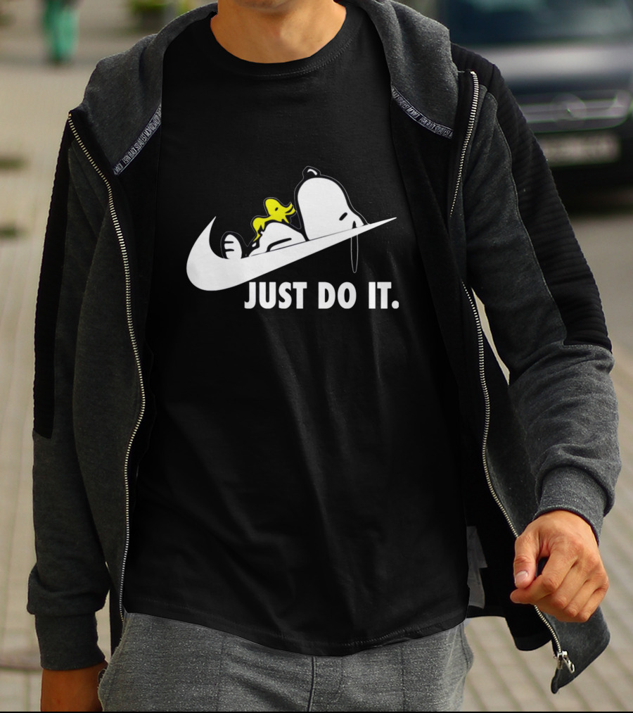 Snoopy And Woodstock Just Do It Swoosh T-Shirt