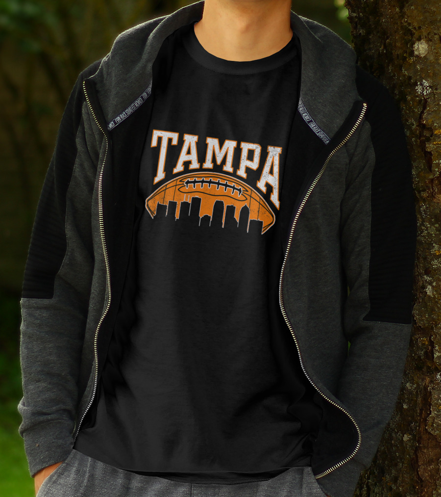 Tampa Football City Skyline T-Shirt
