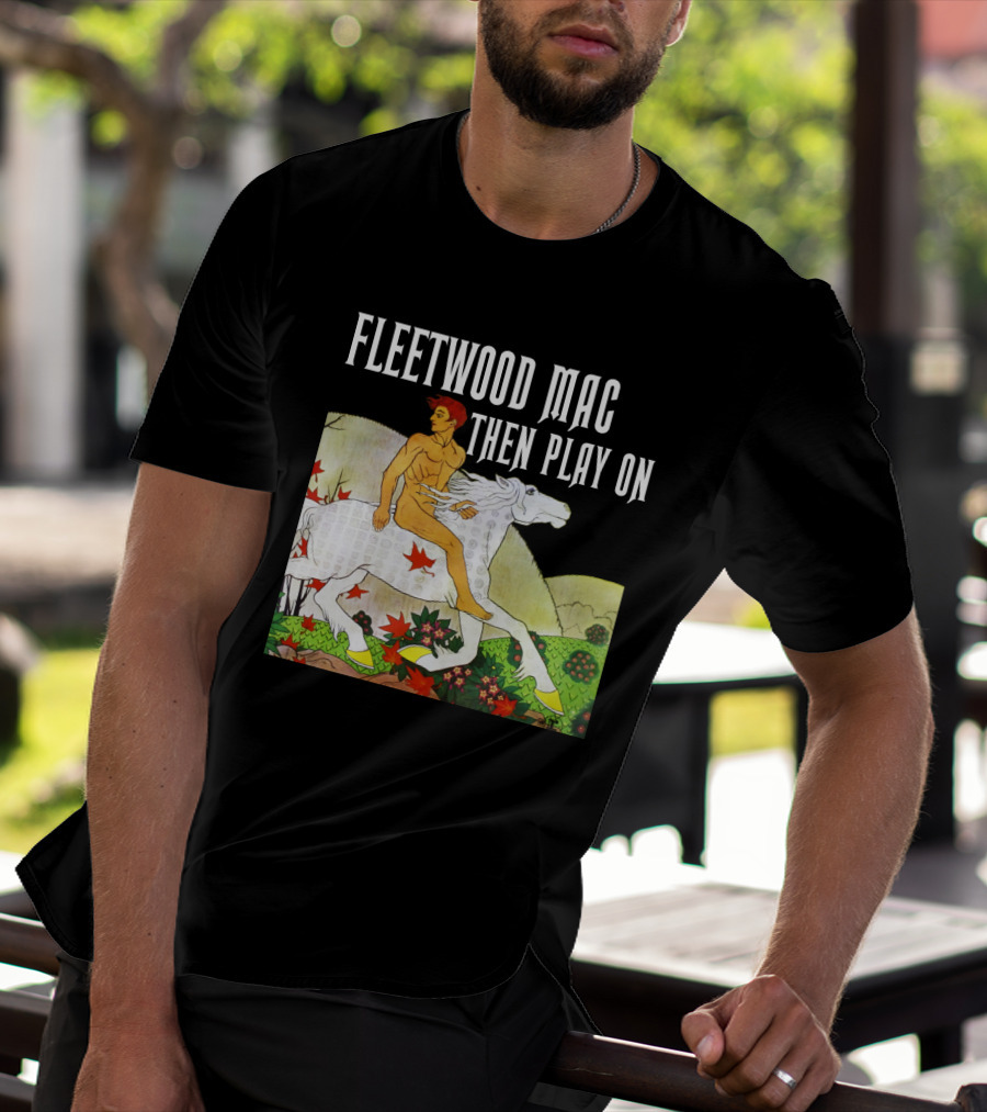 Fw 22 Male Figure Riding White Horse With Autumn Leaves T-Shirt