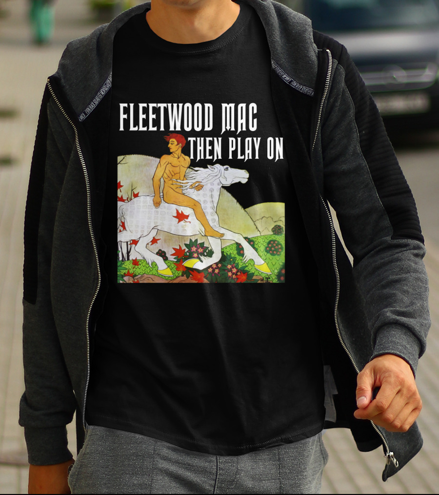 Fw 22 Male Figure Riding White Horse With Autumn Leaves T-Shirt