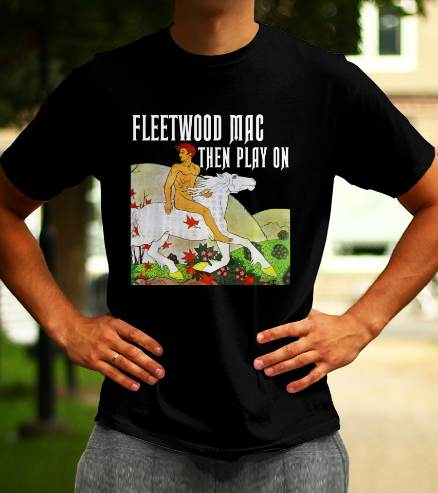 Fw 22 Male Figure Riding White Horse With Autumn Leaves T-Shirt