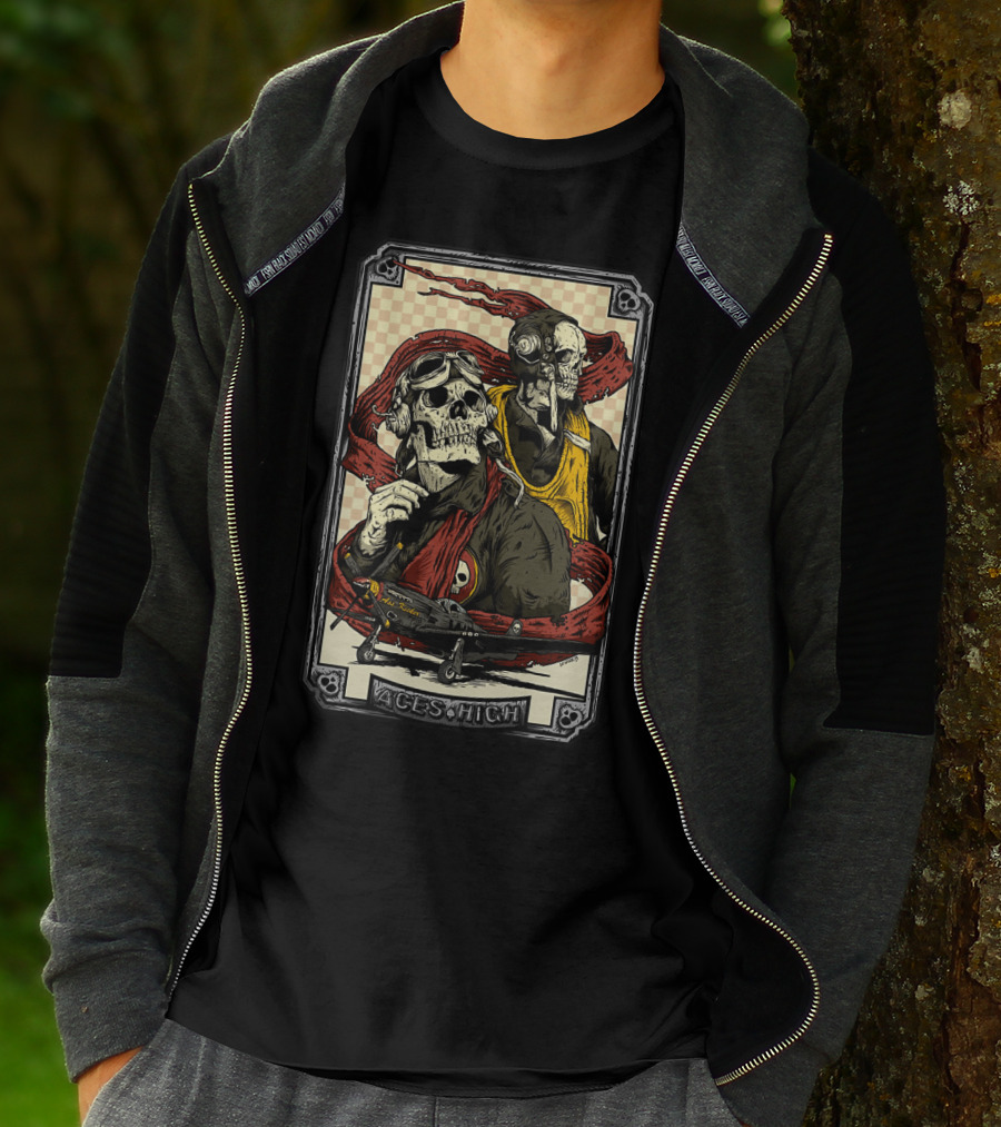 Aces High Ir 63 Skull Pilot Artwork T-Shirt