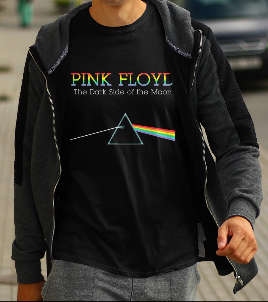 Pink Floyd The Dark Side Of The Moon Prism Rainbow Spectrum T-Shirt