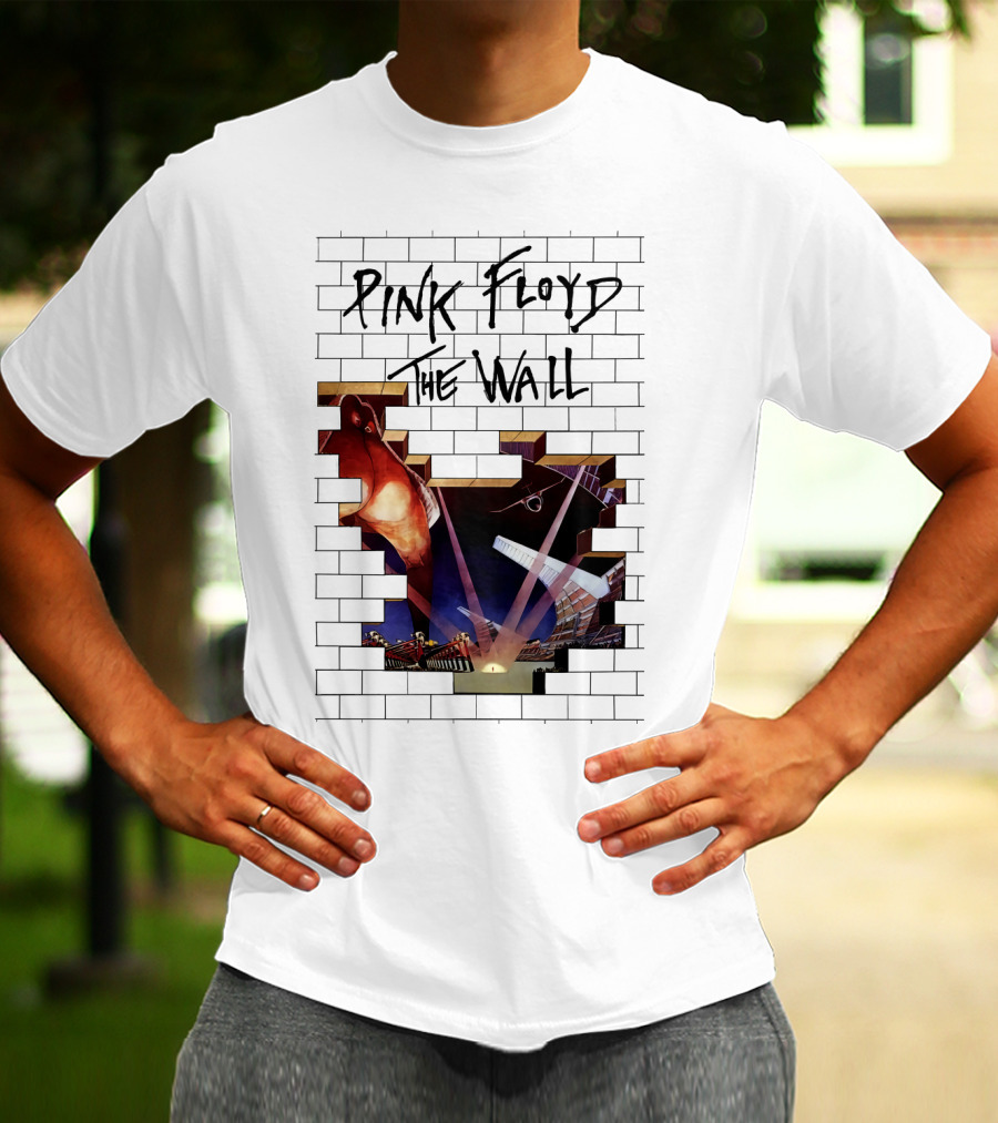 Pink Floyd The Wall Album Art Brick Wall Concert Lights T-Shirt