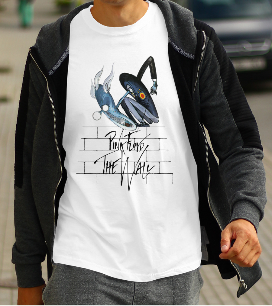Pink Floyd The Wall Surreal Characters And Brick Wall T-Shirt