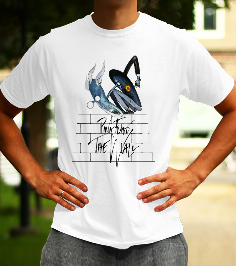Pink Floyd The Wall Surreal Characters And Brick Wall T-Shirt
