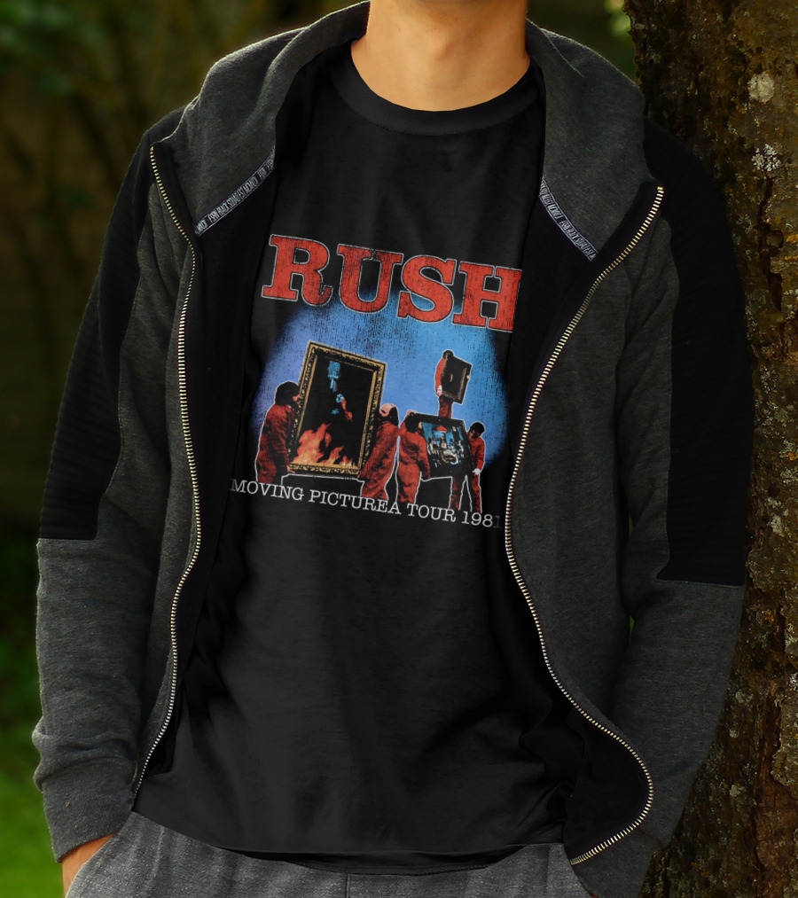 Rush Moving Pictures Tour 1981 Album Cover Design Red Jumpsuits T-Shirt