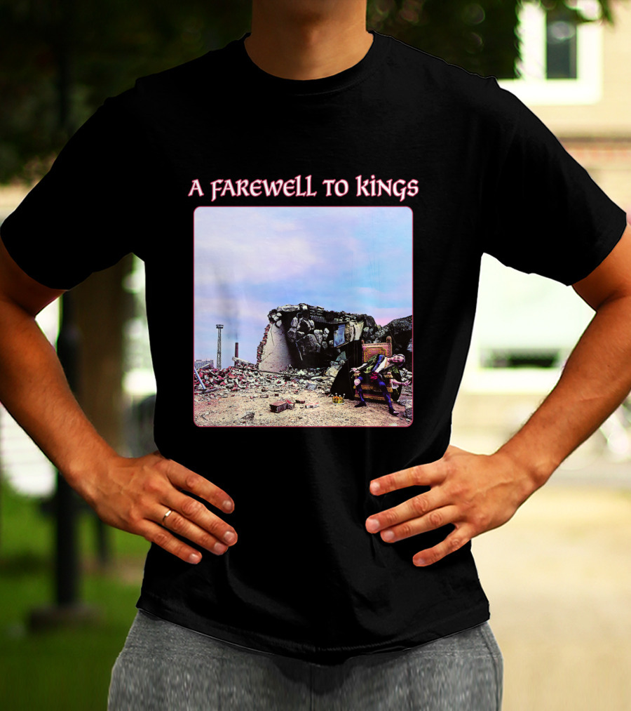 Rush A Farewell To Kings Album Cover With Ruins And Seated Figure T-Shirt