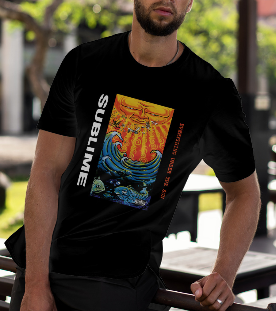 Sublime Everything Under The Sun Waves And Fish Artwork T-Shirt