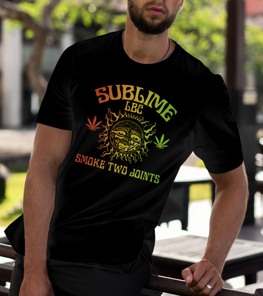 Sublime Lbc Smoke Two Joints Sun And Leaves T-Shirt