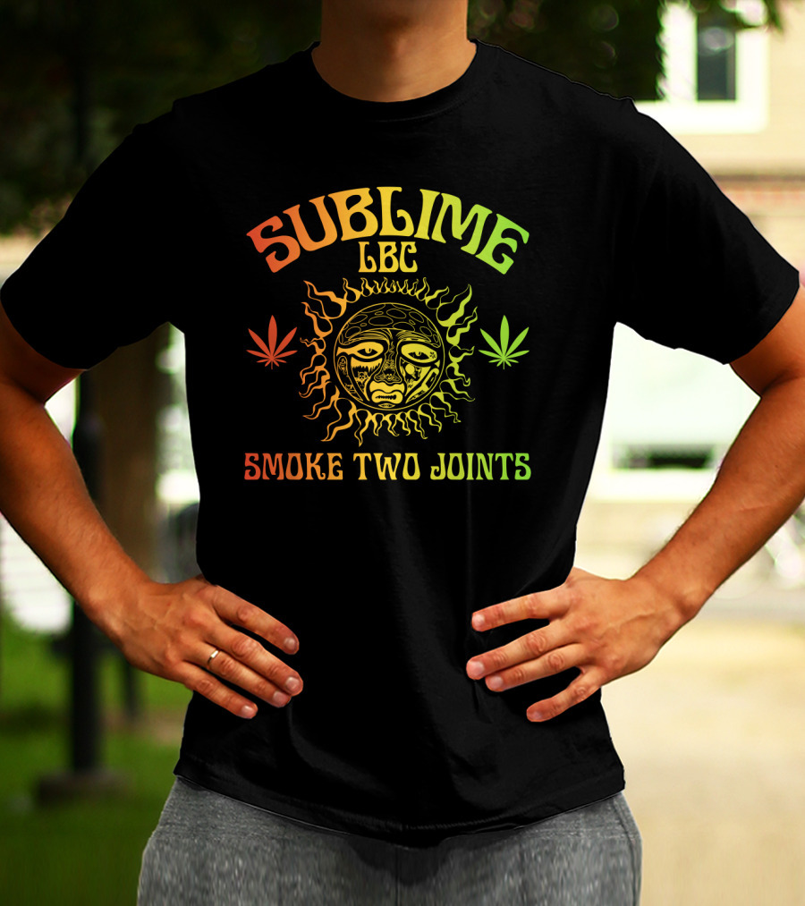 Sublime Lbc Smoke Two Joints Sun And Leaves T-Shirt