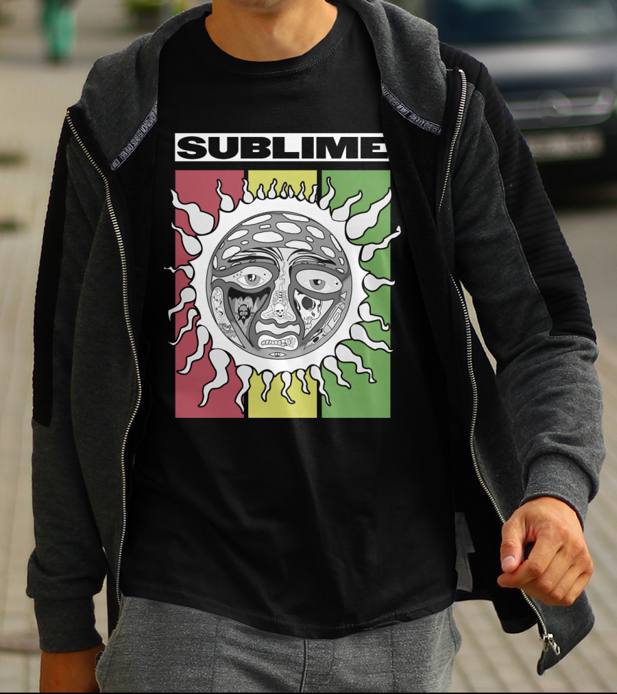 Sublime Sunface With Red Yellow Green T-Shirt