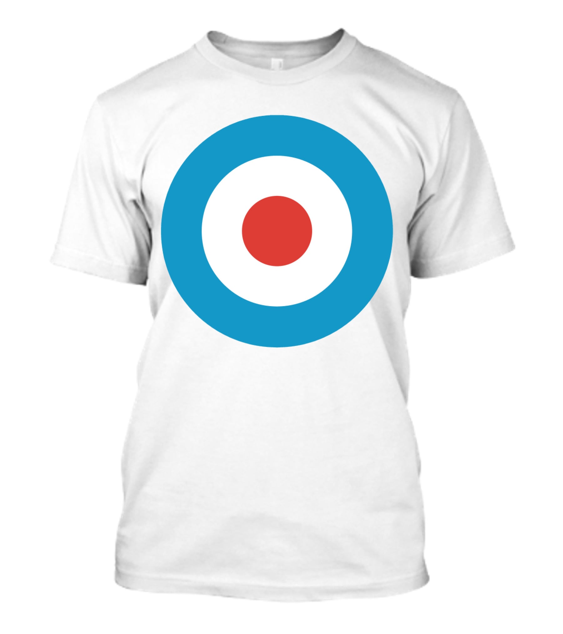 Mod Target Symbol Design With Red Circle Blue Outer Ring T-Shirt