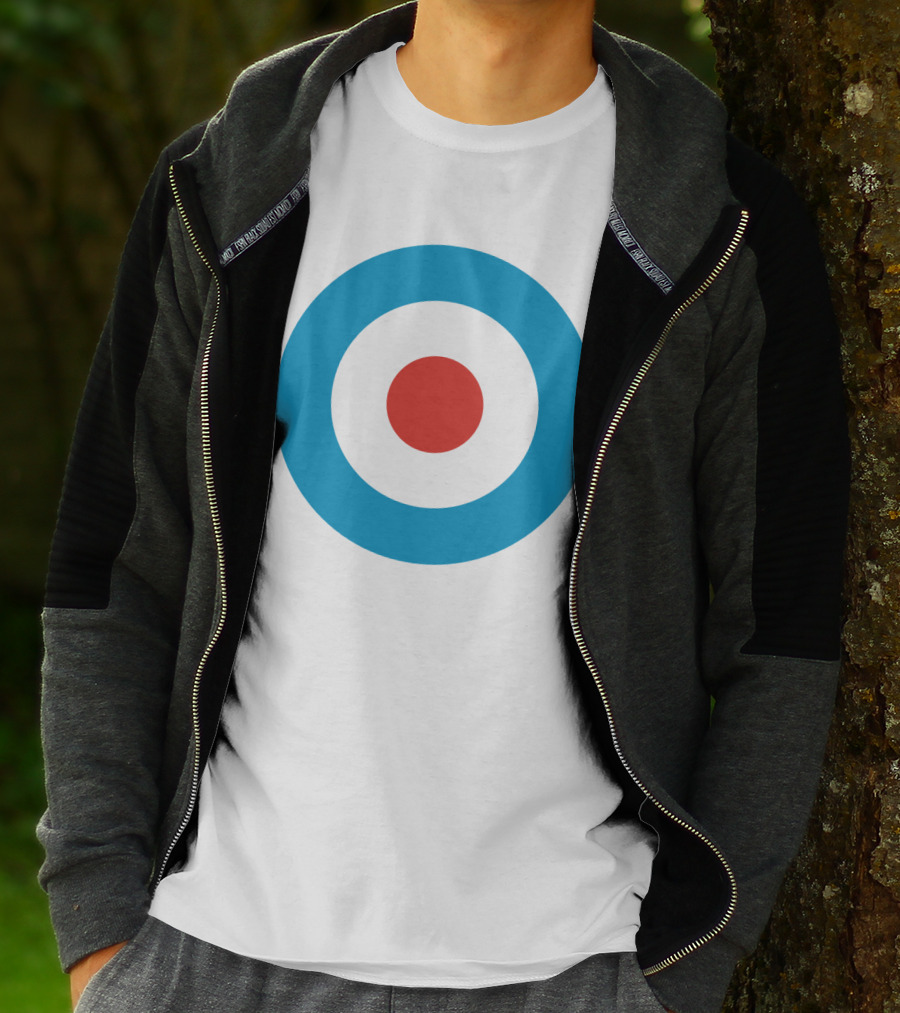 Mod Target Symbol Design With Red Circle Blue Outer Ring T-Shirt