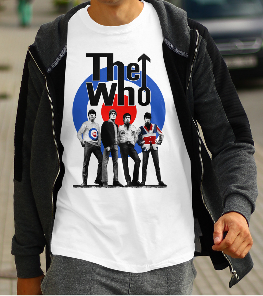The Who Band Members With British Mod Target T-Shirt
