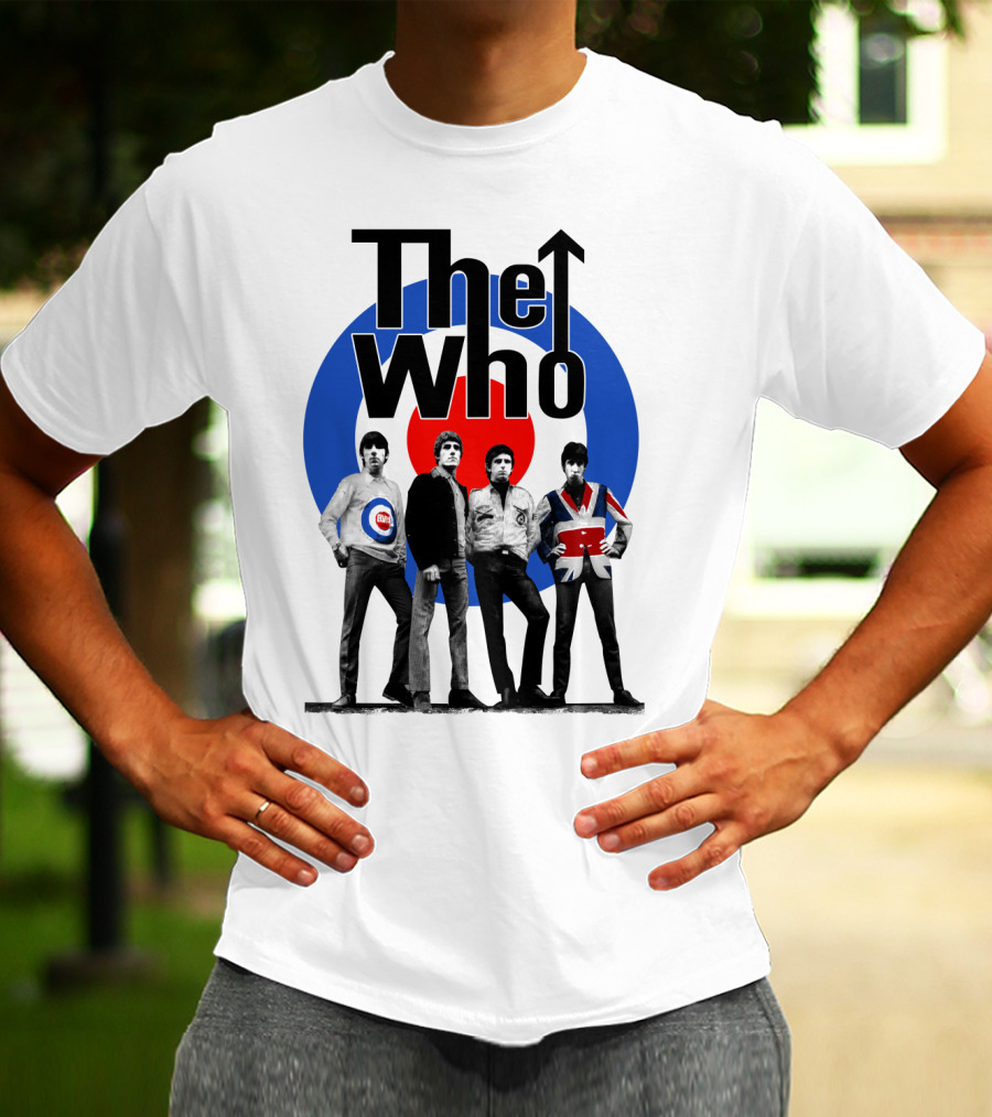 The Who Band Members With British Mod Target T-Shirt