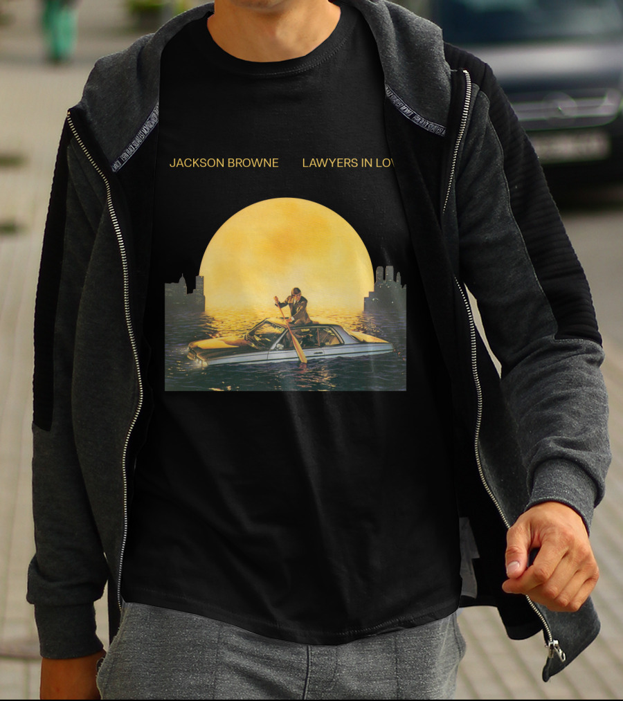 Jackson Browne Lawyers In Love Car And Moon Scene T-Shirt