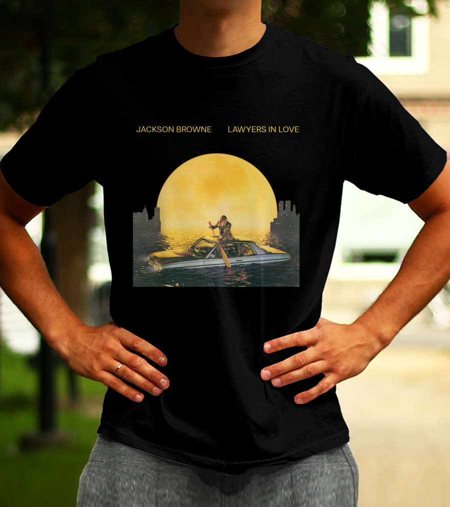 Jackson Browne Lawyers In Love Car And Moon Scene T-Shirt
