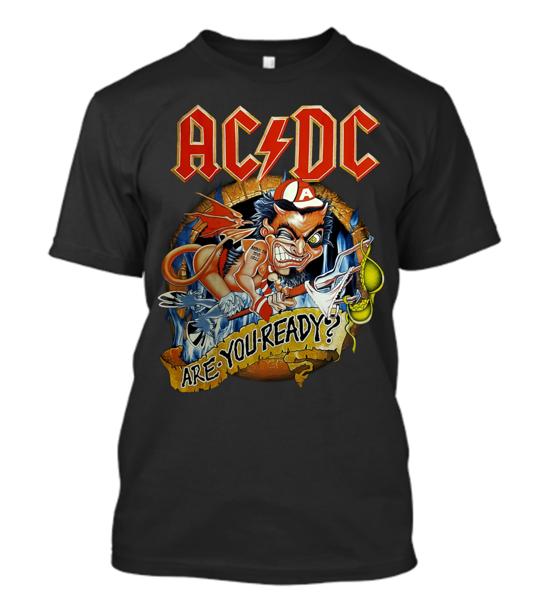 Acdc Are You Ready? Mailed Comic Character T-Shirt