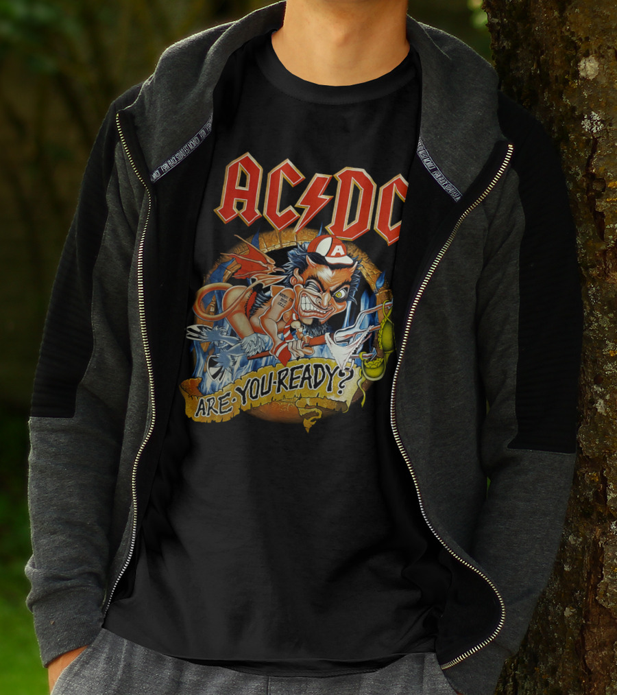 Acdc Are You Ready? Mailed Comic Character T-Shirt