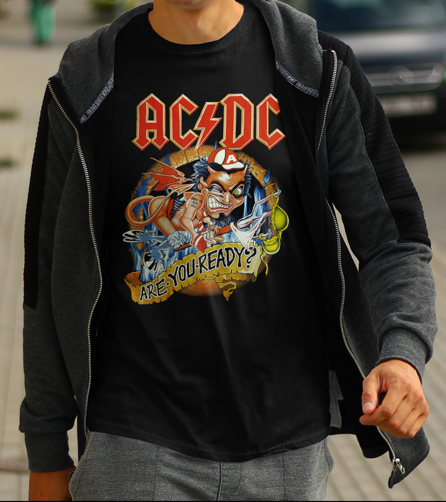 Acdc Are You Ready? Mailed Comic Character T-Shirt