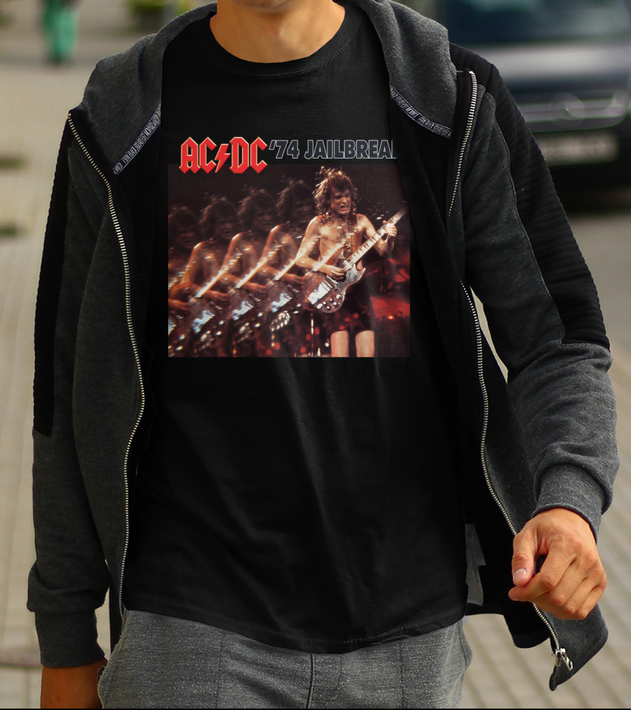 Acdc '74 Jailbreak Angus Young Concert T-Shirt