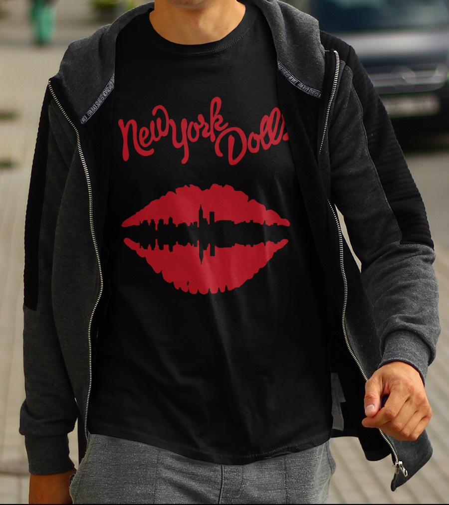 New York Dolls Red Lips Skyline Nyd T-Shirt