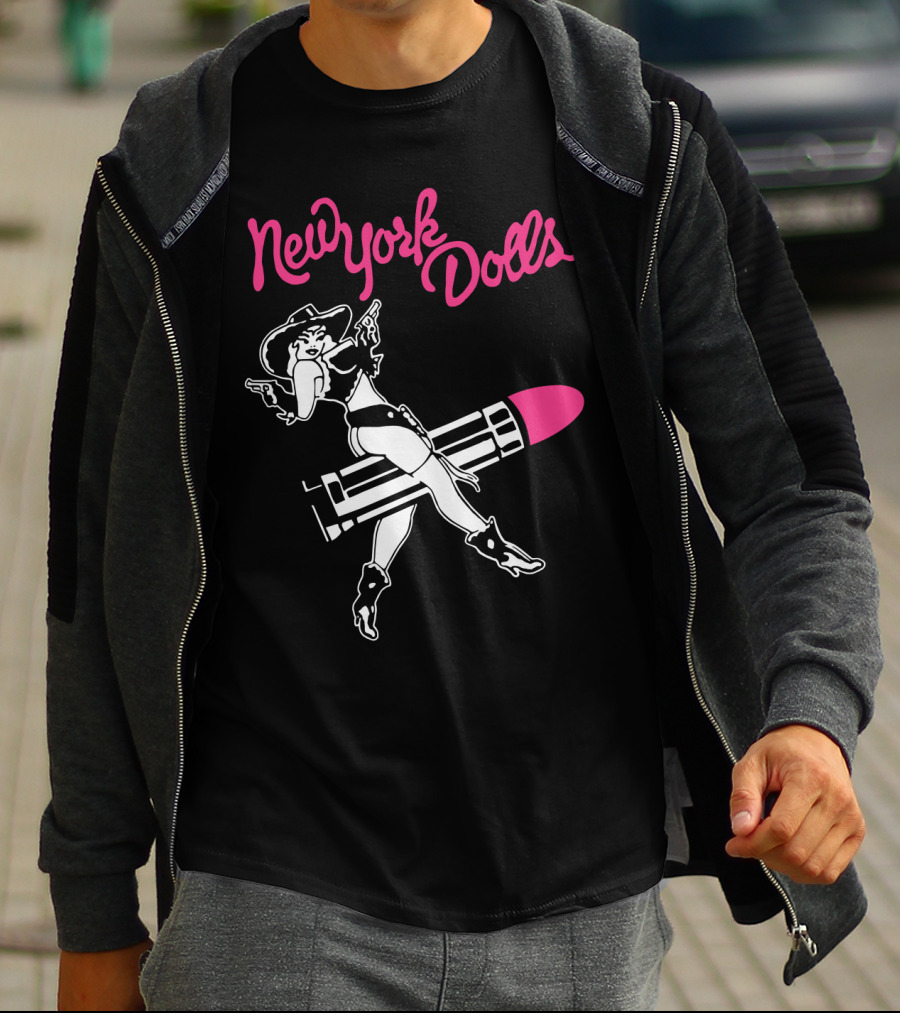 New York Dolls Cowgirl On Lipstick Rocket T-Shirt
