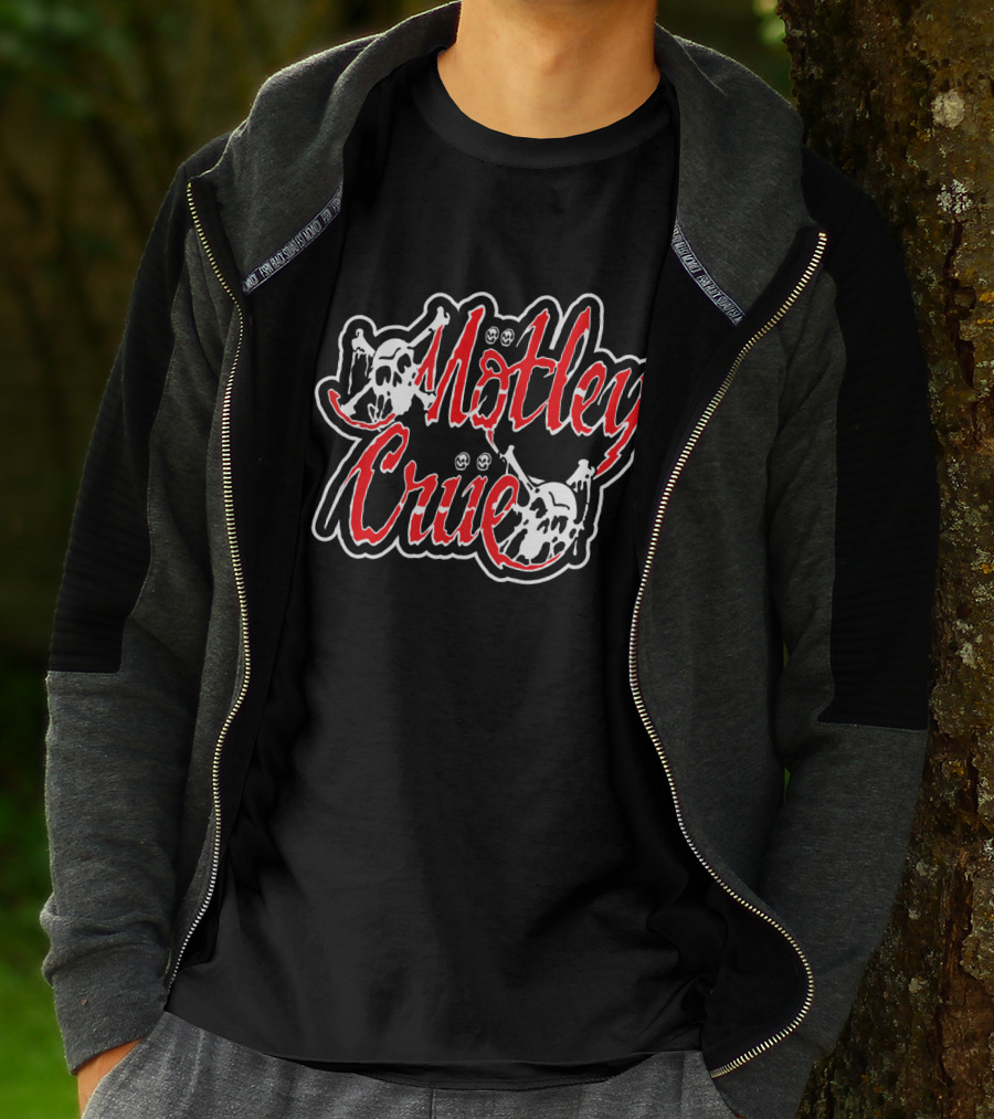 Mötley Crüe Skull Logo With Red And Black T-Shirt