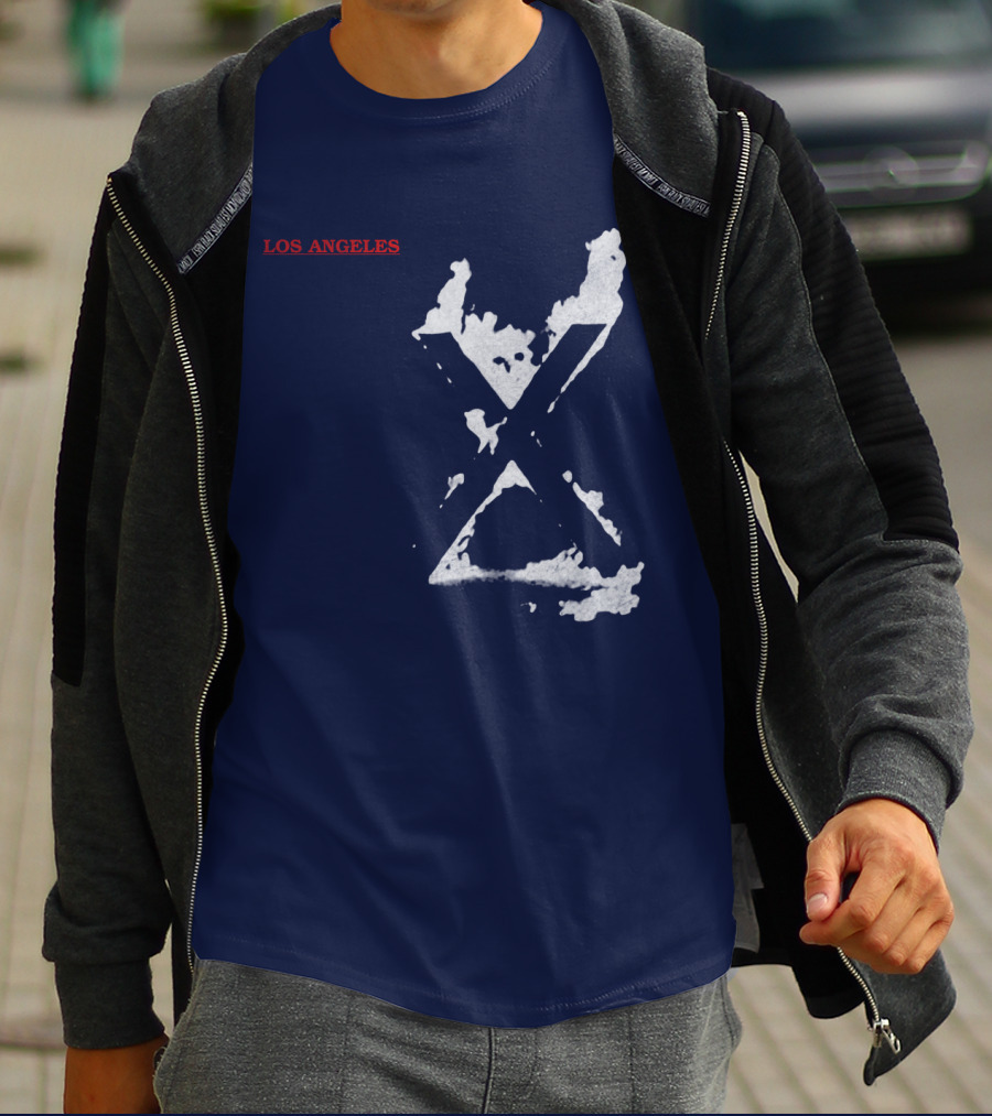 X Los Angeles Vintage Style Black T-Shirt