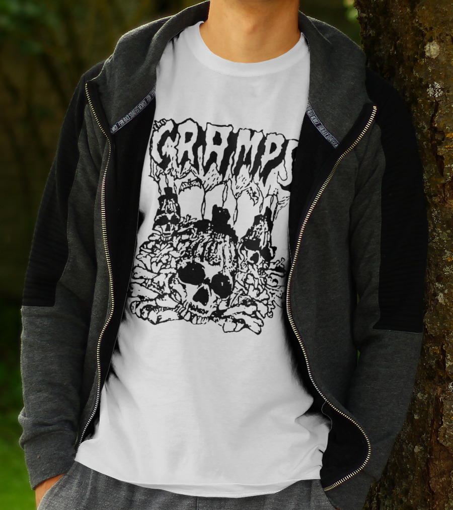 Cramps Off The Bone Skulls And Bones Graphic Tcr T-Shirt