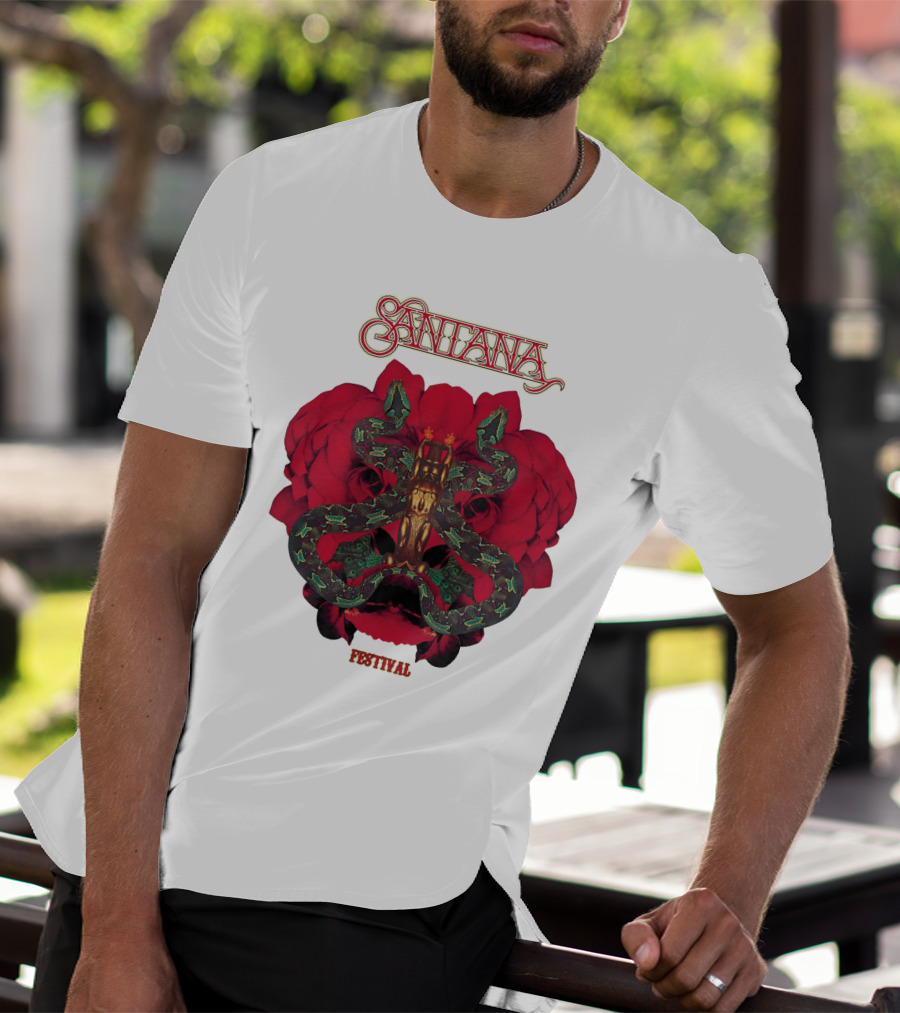 Santana Festival Snake And Rose T-Shirt