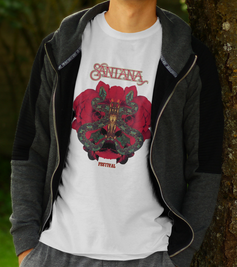 Santana Festival Snake And Rose T-Shirt